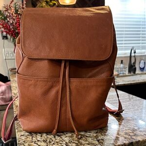 Consuela Tan Leather Backpack